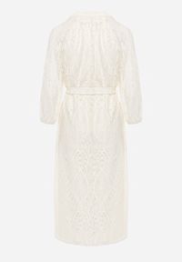 Renee - Beżowa Koronkowa Sukienka Boho Rozkloszowana z Paskiem w Talii Irinsea. Okazja: na co dzień. Kolor: beżowy. Materiał: koronka. Wzór: koronka. Typ sukienki: rozkloszowane, proste. Styl: boho #7