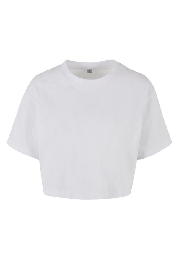 BUILD YOUR BRAND - Oversized Crop Top Dla Pań I Panów. Kolor: biały