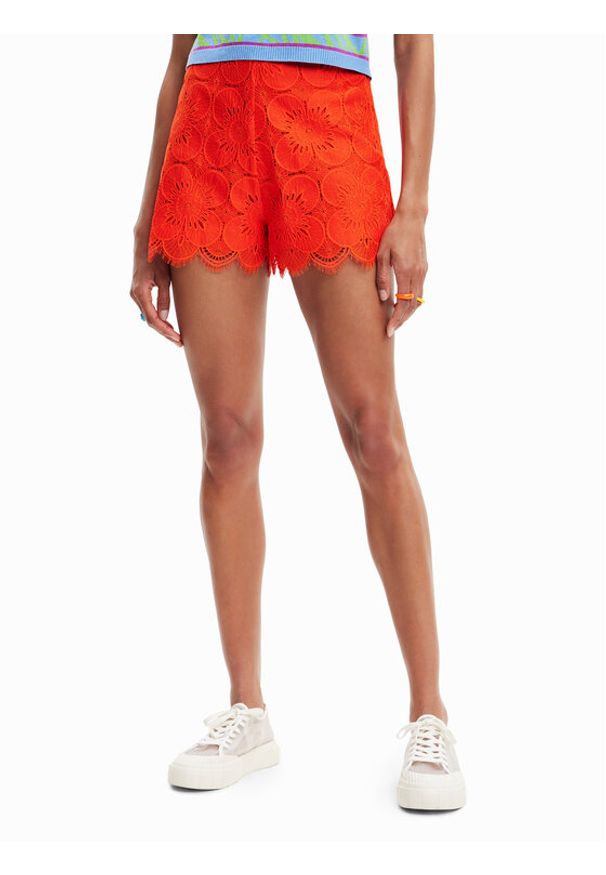 Desigual Szorty materiałowe Preston 23SWPW04 Pomarańczowy Regular Fit. Kolor: pomarańczowy. Materiał: bawełna, materiał, syntetyk