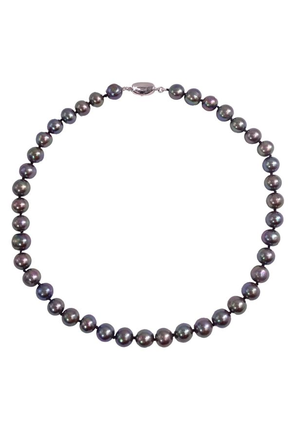 Braccatta - TAHA naszyjnik naturalne perły czarne peacock kolia 40 - 160 cm. Materiał: srebrne. Kolor: czarny. Wzór: motyw z bajki, aplikacja, gładki. Kamień szlachetny: perła