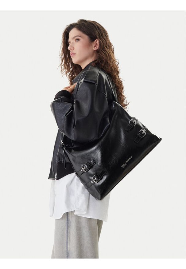 Karl Lagerfeld Jeans Torebka B1W30154 Czarny. Kolor: czarny. Materiał: skórzane