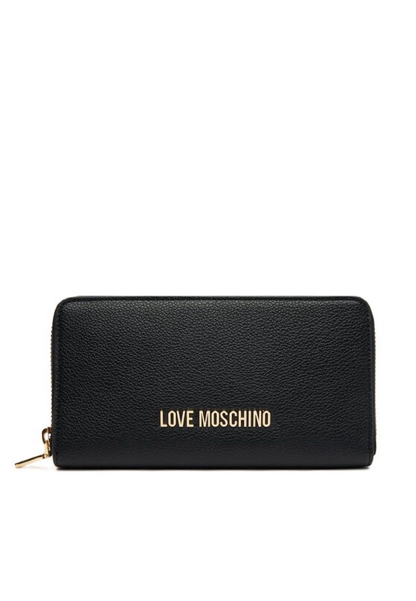 Love Moschino - LOVE MOSCHINO Duży Portfel Damski JC5700PP1NLD0000 Czarny. Kolor: czarny. Materiał: skóra