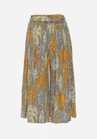 Renee - Jasnozielone Spodnie Szwedy z Bawełną High Waist Wykończone Gumką w Talii Pasefia. Okazja: do pracy, na co dzień. Stan: podwyższony. Kolor: zielony. Materiał: bawełna. Styl: elegancki, casual #5