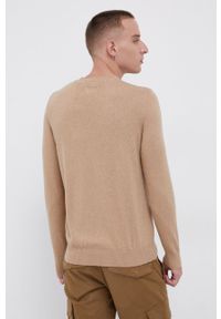 Premium by Jack&Jones Sweter z domieszką kaszmiru męski kolor beżowy. Okazja: na co dzień. Kolor: beżowy. Materiał: kaszmir. Długość rękawa: długi rękaw. Długość: długie. Styl: casual #4