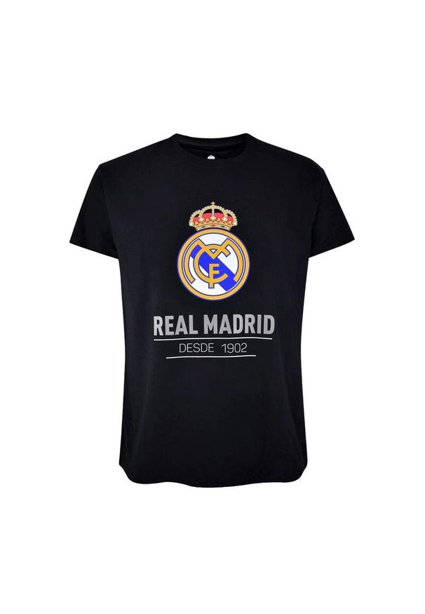 Real Madrid - Koszulka dziecięca kibiców Real Madryt. Kolor: czarny. Sport: piłka nożna