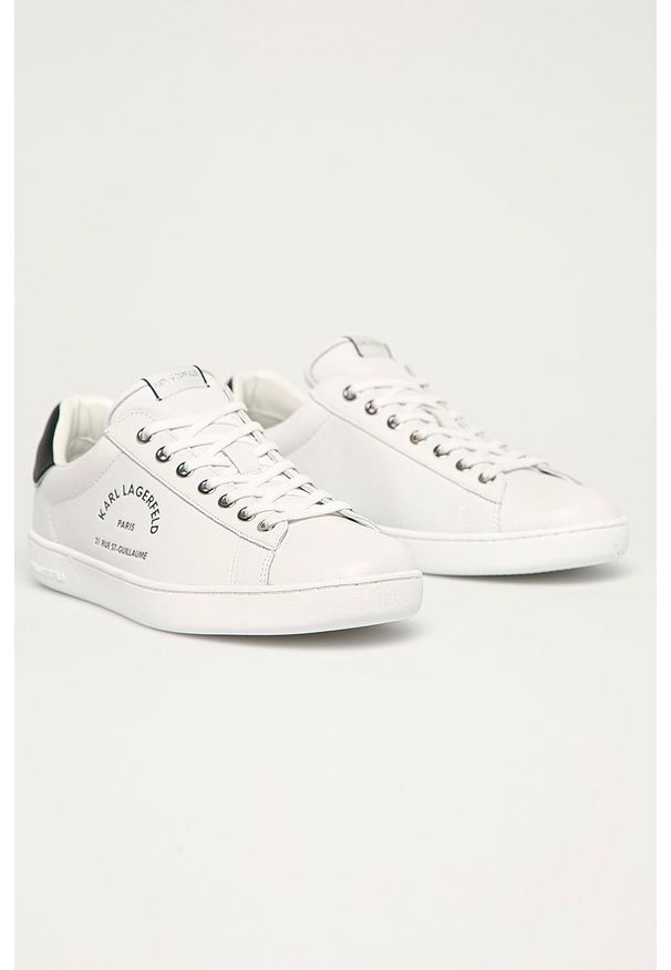 Karl Lagerfeld - Buty skórzane. Zapięcie: sznurówki. Kolor: biały. Materiał: skóra