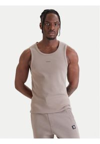 Hugo - HUGO Tank top Dapota 50563744 Brązowy Slim Fit. Kolor: brązowy. Materiał: bawełna #1