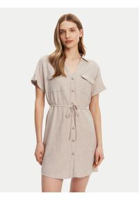 Vero Moda Sukienka letnia Linn 10323027 Szary Relaxed Fit. Kolor: szary. Materiał: wiskoza. Sezon: lato