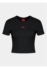 Hugo T-Shirt Deluisa_1 50508636 Czarny Slim Fit. Kolor: czarny. Materiał: bawełna