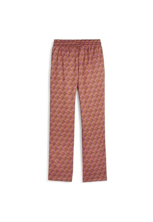 Spodnie Dresowe Sportowe Damskie Puma T7 Aop. Kolor: różowy. Materiał: dresówka. Długość: długie