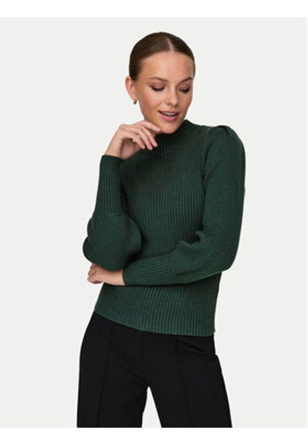 only - ONLY Sweter Katia 15232494 Zielony Regular Fit. Kolor: zielony. Materiał: wiskoza, syntetyk