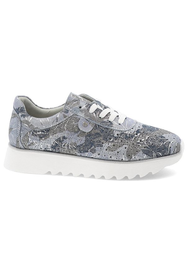 Niebieskie Sneakersy S.Barski Modne Obuwie Damskie. Zapięcie: sznurówki. Kolor: niebieski. Materiał: zamsz. Szerokość cholewki: normalna. Wzór: kwiaty, aplikacja. Styl: elegancki, klasyczny