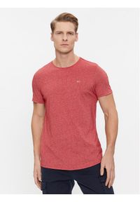 Tommy Jeans T-Shirt Jaspe DM0DM09586 Czerwony Slim Fit. Kolor: czerwony. Materiał: syntetyk, bawełna