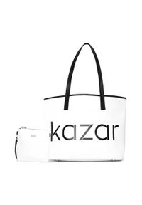 Kazar - Biała torebka damska. Kolor: biały. Materiał: skórzane. Rozmiar: duże #1