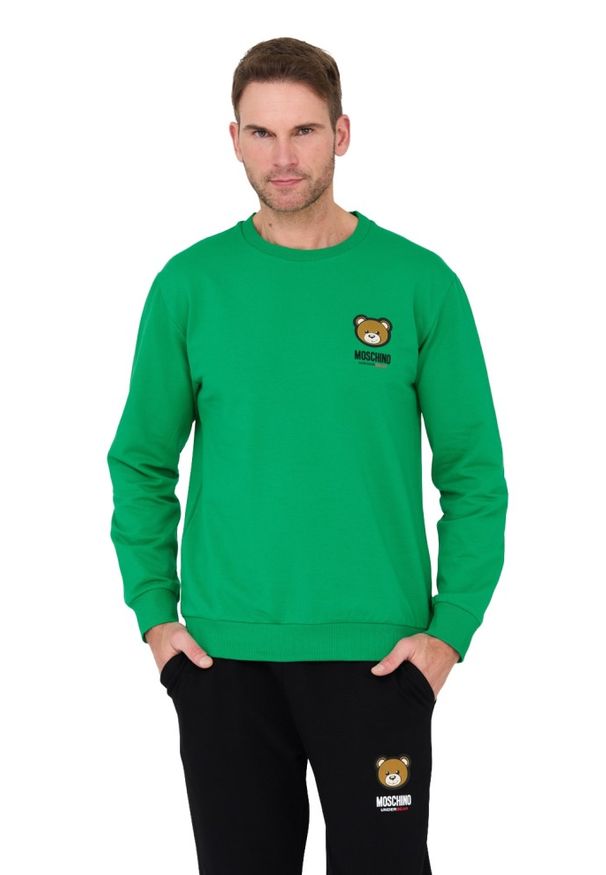 MOSCHINO Zielona męska bluza, Rozmiar L. Kolor: zielony