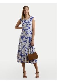 Lauren Ralph Lauren - LAUREN RALPH LAUREN Sukienka codzienna 200971078001 Niebieski Regular Fit. Okazja: na co dzień. Kolor: niebieski. Materiał: syntetyk. Typ sukienki: proste. Styl: casual