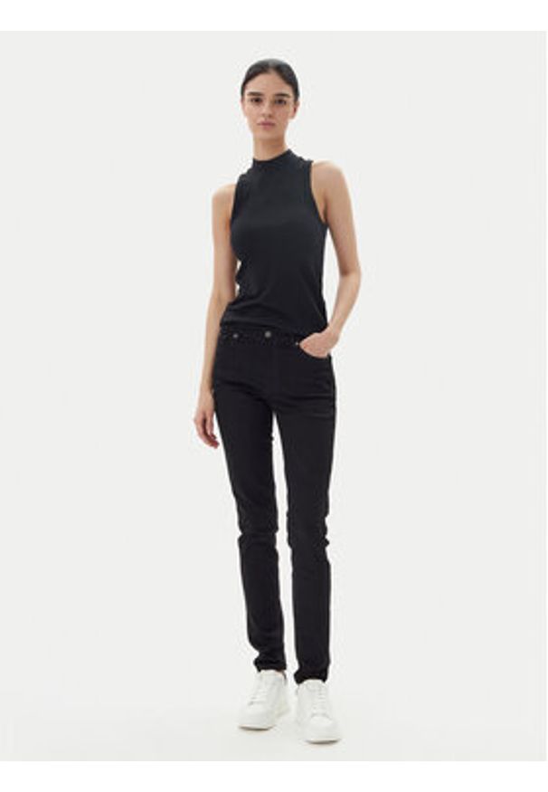 Guess Jeansy W4YA92D5DL1 Czarny Skinny Fit. Kolor: czarny