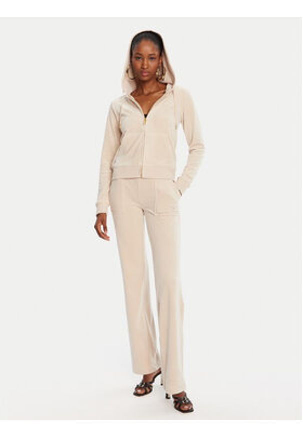 Juicy Couture Bluza Robertson JCAP176G Beżowy Slim Fit. Kolor: beżowy. Materiał: syntetyk