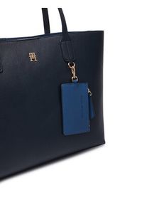 TOMMY HILFIGER - Tommy Hilfiger Torebka Th Icon Tote AW0AW18724 Granatowy. Kolor: niebieski. Materiał: skórzane #2