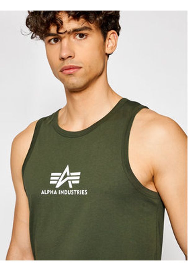 Alpha Industries Tank top Basic 126566 Zielony Regular Fit. Kolor: zielony. Materiał: bawełna