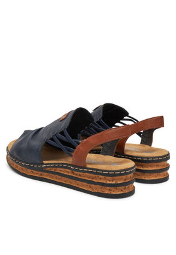 Rieker Sandały CEO-62962-14 Granatowy. Kolor: niebieski. Materiał: skóra