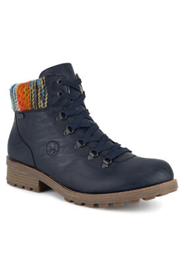 Rieker Trzewiki Z0445-14 Niebieski. Kolor: niebieski. Materiał: materiał