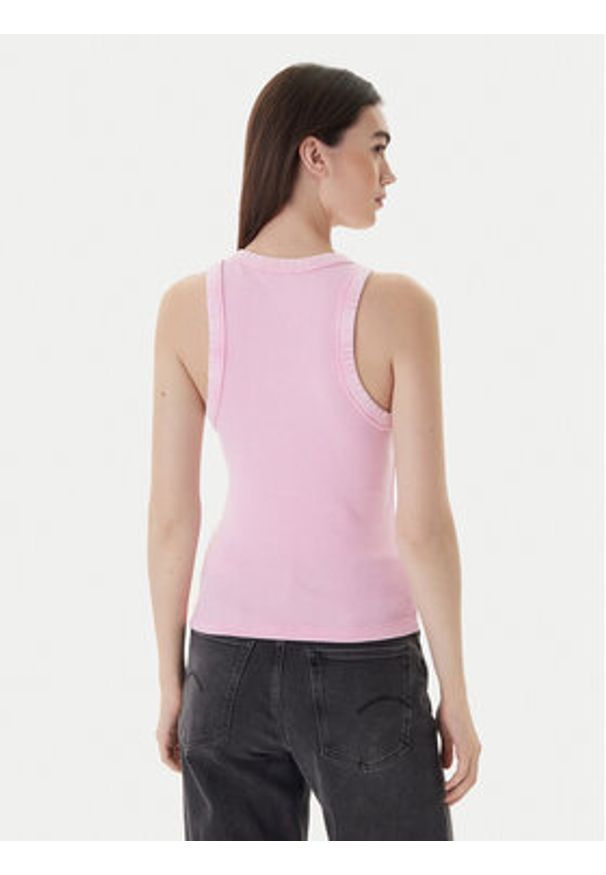 Guess Jeans Top W6RP23 KA0H1 Różowy Classic Fit. Kolor: różowy. Materiał: bawełna
