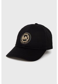MICHAEL Michael Kors czapka z daszkiem kolor czarny z aplikacją. Kolor: czarny. Materiał: bawełna. Wzór: aplikacja