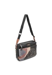Brązowa Torebka Anekke Elegancka Listonoszka Damska. Kolor: brązowy. Wzór: nadruk. Materiał: skórzane. Styl: elegancki #8