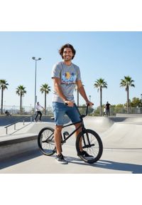 Męska Koszulka (T-Shirt) - Pako Jeans - Szara, Palmy, Rower, Słońce. Okazja: na co dzień. Kolor: szary. Materiał: wiskoza, bawełna. Wzór: nadruk. Styl: casual #5