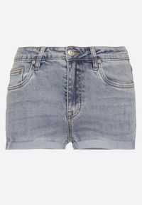 Born2be - Niebieskie Jeansowe Szorty z Przetarciami i Wysokim Stanem Nirefea. Okazja: na co dzień. Stan: podwyższony. Kolor: niebieski. Materiał: jeans. Styl: klasyczny, casual, elegancki #6