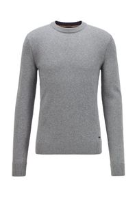 BOSS - Boss Sweter Kontreal 50434315 Szary Regular Fit. Kolor: szary. Materiał: wełna