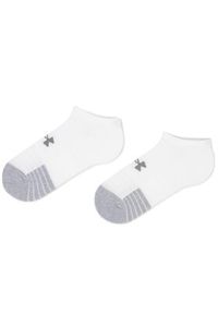 Under Armour Zestaw 3 par niskich skarpet unisex Heatgear No Show Sock 1346755-100 Biały. Kolor: biały. Materiał: materiał