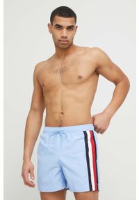 TOMMY HILFIGER - Tommy Hilfiger szorty kąpielowe kolor niebieski. Kolor: niebieski. Materiał: tkanina, poliester #4