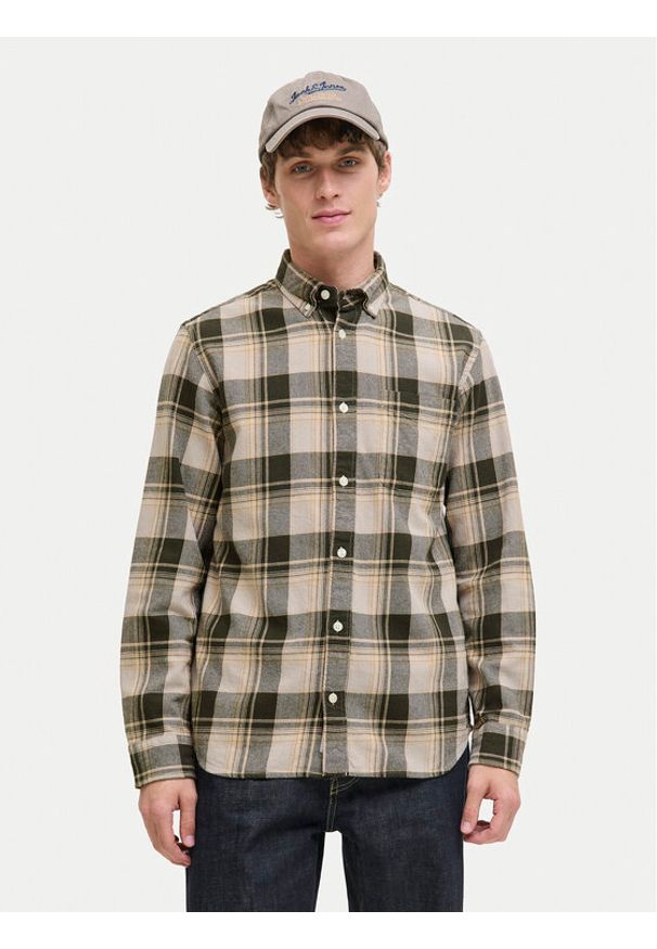 Jack & Jones Koszula Blubrook 12282354 Beżowy Regular Fit. Kolor: beżowy. Materiał: bawełna