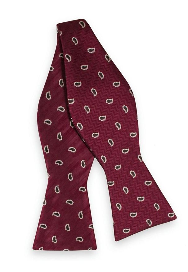 Czerwona muszka EM Men's Accessories elegancka, paisley