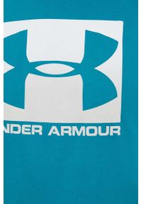 Under Armour t-shirt męski kolor zielony z nadrukiem 1329581-101. Kolor: turkusowy. Materiał: materiał. Wzór: nadruk #3