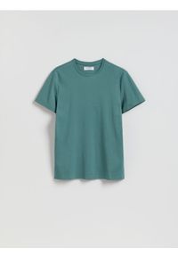 Reserved - T-shirt slim z bawełny pima - jasny zielony. Kolor: zielony. Materiał: bawełna #1