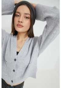 Abercrombie & Fitch sweter z domieszką wełny damski kolor szary lekki. Kolor: szary. Materiał: wełna #1
