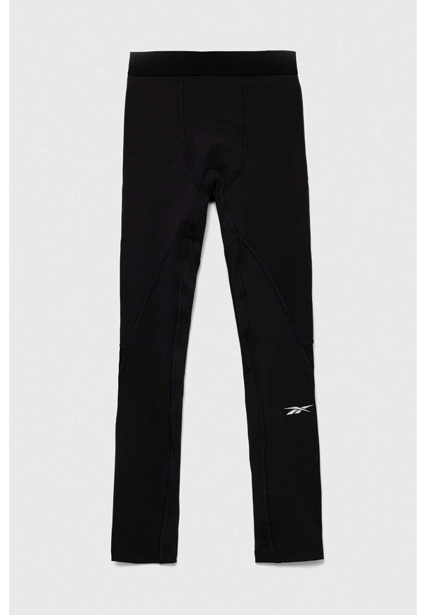 Reebok legginsy treningowe Workout Ready kolor szary. Kolor: szary. Materiał: poliester, skóra, materiał