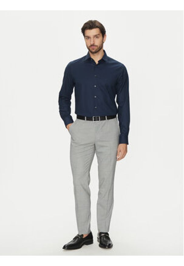 Michael Kors Koszula MD0MD91514 Granatowy Slim Fit. Kolor: niebieski. Materiał: bawełna
