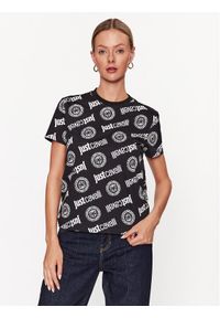 Just Cavalli T-Shirt 75PAH610 Czarny Regular Fit. Kolor: czarny. Materiał: bawełna