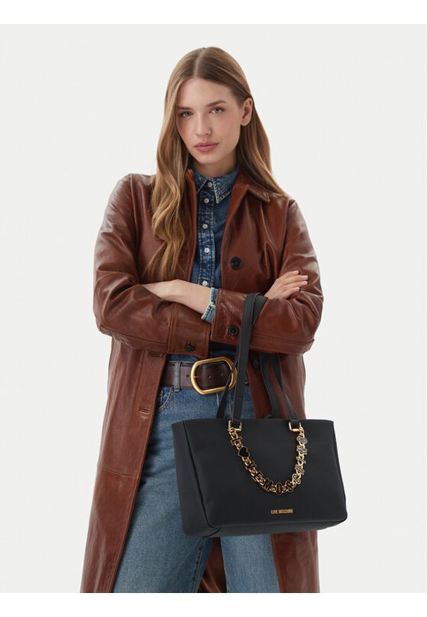 Love Moschino - LOVE MOSCHINO Torebka JC4154PP1OL1712A Czarny. Kolor: czarny. Materiał: skórzane