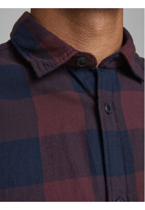 Jack & Jones Koszula 12181602 Granatowy Slim Fit. Kolor: niebieski. Materiał: bawełna