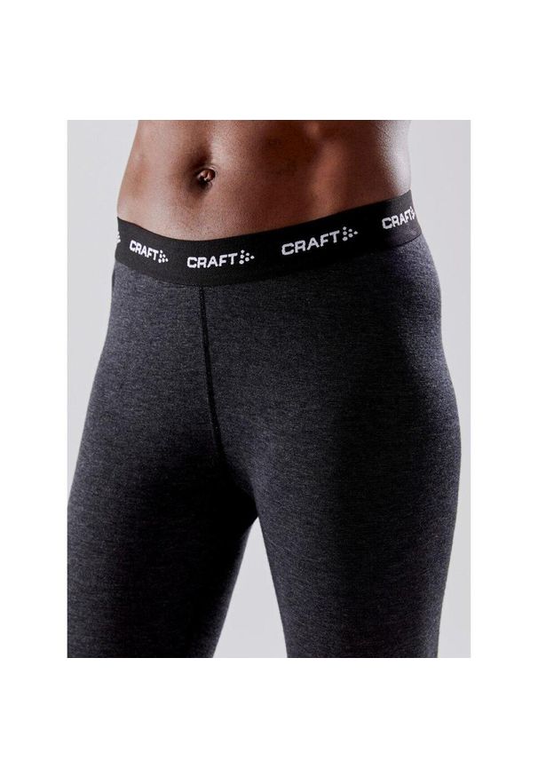 Damskie spodnie dresowe z wełny merynosów Craft Core. Kolor: czarny, szary, wielokolorowy. Materiał: wełna, dresówka. Sport: fitness, bieganie