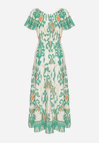 Born2be - Zielona Wiskozowa Sukienka z Geometrycznym Wzorem Cleanna. Okazja: na spacer, na co dzień. Kolor: zielony. Materiał: wiskoza. Wzór: geometria. Typ sukienki: proste. Styl: casual, elegancki #3