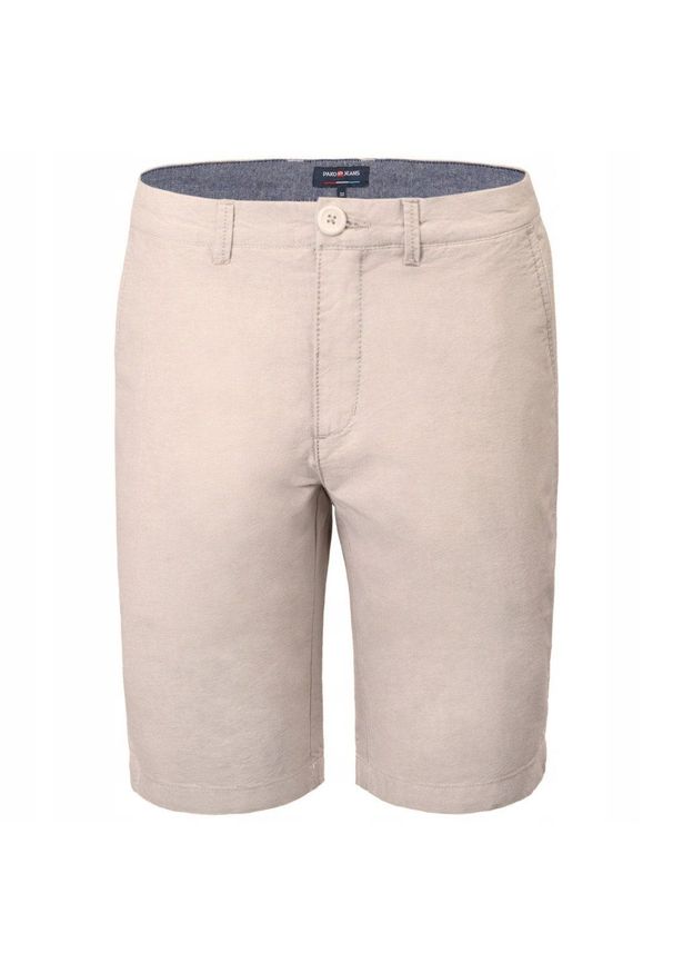Bawełniane Męskie Krótkie Spodenki (Szorty) - Pako Jeans - Beż. Kolor: wielokolorowy, beżowy, brązowy. Materiał: bawełna. Długość: krótkie. Sezon: lato. Styl: klasyczny