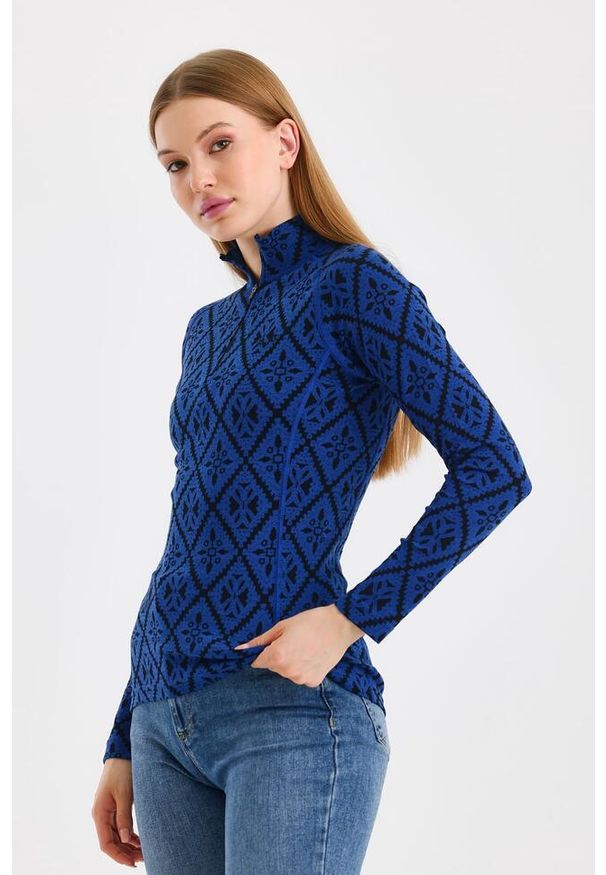 WOOLONA - Bluza termoaktywna Woolona Venus z Długim Rękawem 100% Merino. Kolor: niebieski. Materiał: wełna. Długość rękawa: długi rękaw. Długość: długie