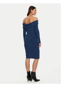 Guess Sukienka dzianinowa W5RK0G Z2YJ2 Granatowy Bodycon Fit. Kolor: niebieski. Materiał: wiskoza. Typ sukienki: bodycon