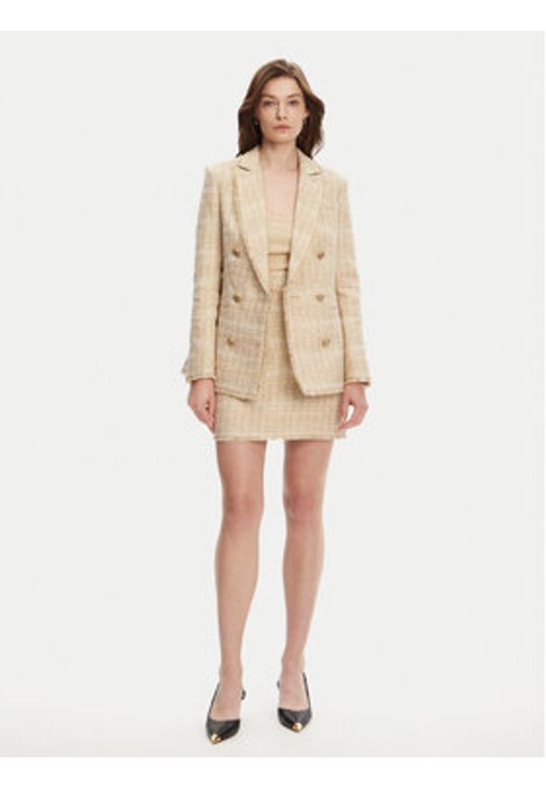 Marciano Guess Spódnica mini 5GGD15 7302A Beżowy Regular Fit. Kolor: beżowy. Materiał: bawełna